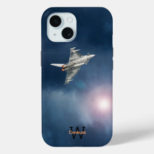 Eurofighter Typhoon vliegtuig, nachtelijke hemel, iPhone 15 Case