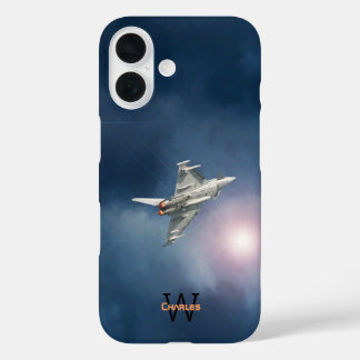 Eurofighter Typhoon vliegtuig, nachtelijke hemel, iPhone 16 Hoesje