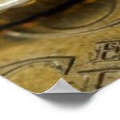 Euromunten onder zonlicht poster (Hoek)