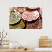 Euromunten onder zonlicht poster (Keuken)