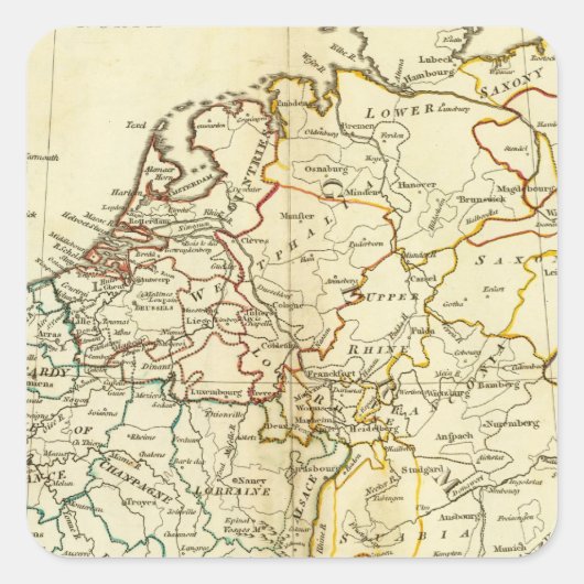 Europa 10 vierkante sticker (Voorkant)