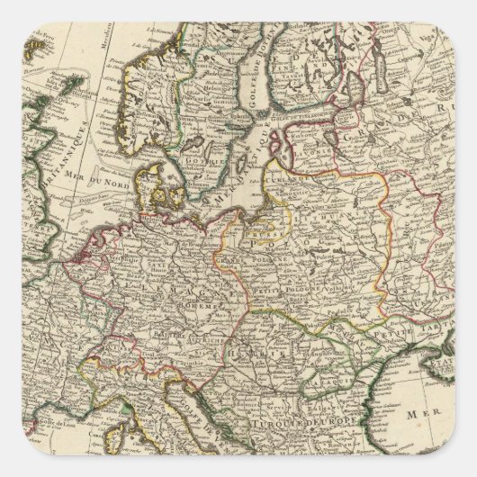 Europa 11 vierkante sticker (Voorkant)