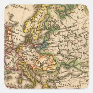 Europa 12 vierkante sticker