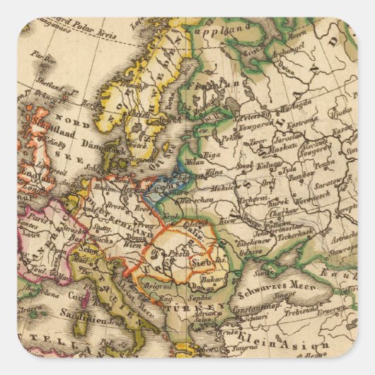 Europa 12 vierkante sticker (Voorkant)