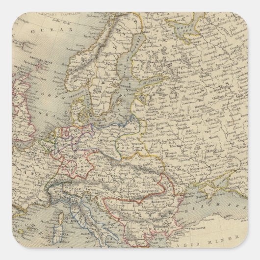 Europa 15 vierkante sticker (Voorkant)