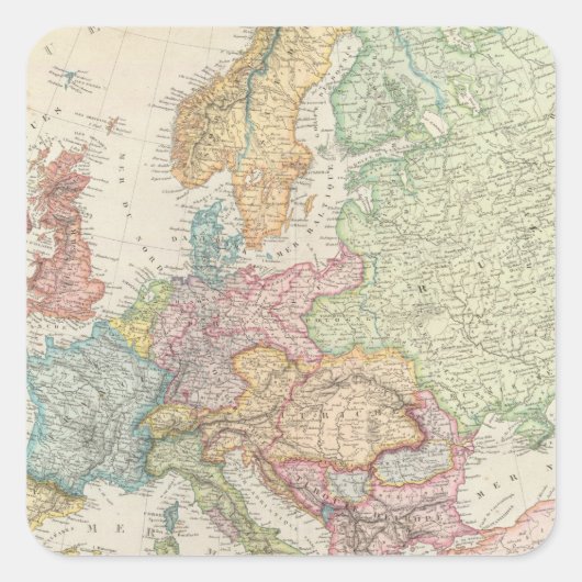 Europa 16 vierkante sticker (Voorkant)