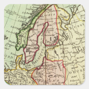Europa 16 vierkante sticker