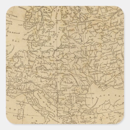 Europa 18 vierkante sticker (Voorkant)