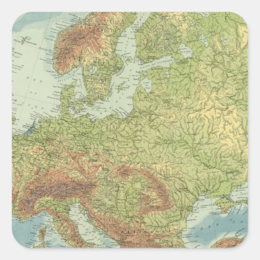 Europa 18 vierkante sticker (Voorkant)