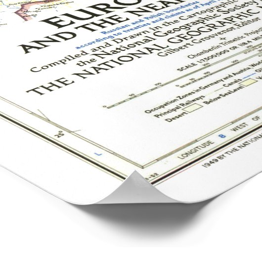 "Europa: 1949 - En het Midden-Oosten... Poster (Hoek)