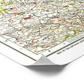 "Europa: 1954 Noord-Europa - gedetailleerd MAP ... Poster (Hoek)