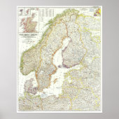 "Europa: 1954 Noord-Europa - gedetailleerd MAP ... Poster (Voorkant)
