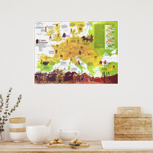 "Europa: 1977 De Celts-kaart ... Poster (Keuken)