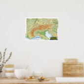 "Europa: 2021/heute - regio Karte ALPEN ... Poster (Keuken)