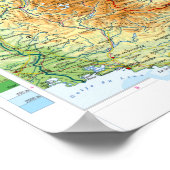 "Europa: 2021/heute - regio Karte ALPEN ... Poster (Hoek)