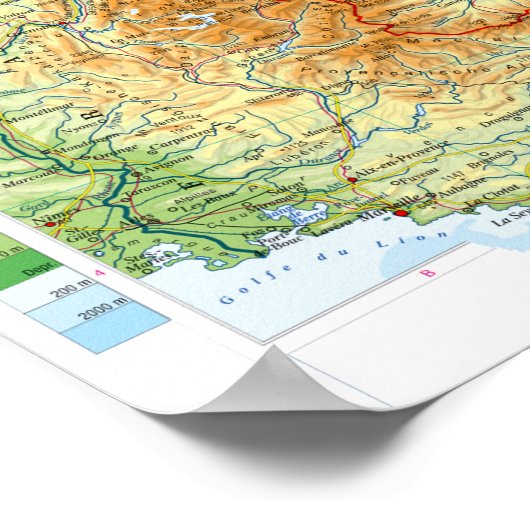 "Europa: 2021/heute - regio Karte ALPEN ... Poster (Hoek)