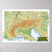 "Europa: 2021/heute - regio Karte ALPEN ... Poster (Voorkant)