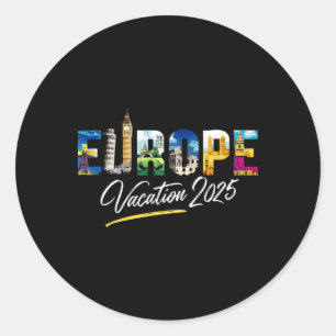 Europa 2025 Familie Vakantie Souvenir Trip Zomer T Ronde Sticker