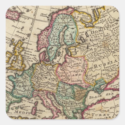Europa 20 vierkante sticker (Voorkant)