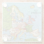  Europa 20e eeuw Algemene kaart Lithografie Glazen Onderzetter (Achterkant)