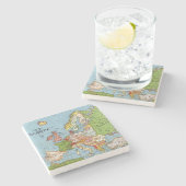  Europa 20e eeuw Algemene kaart Lithografie Stenen Onderzetter (Zijkant)