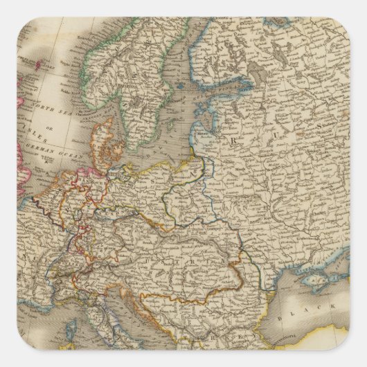 Europa 22 vierkante sticker (Voorkant)