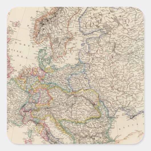 Europa 27 vierkante sticker (Voorkant)