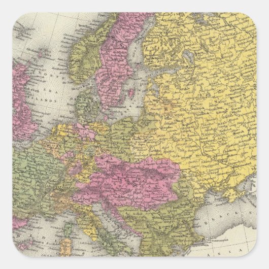 Europa 29 vierkante sticker (Voorkant)