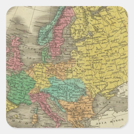 Europa 2 vierkante sticker (Voorkant)