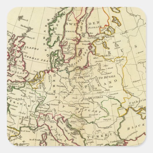 Europa 33 vierkante sticker (Voorkant)