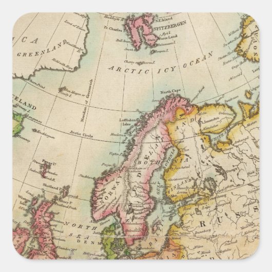 Europa 3 vierkante sticker (Voorkant)