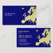 EUROPA - 3d Gold-effect - donkerblauw Visitekaartje (Voorkant / Achterkant)