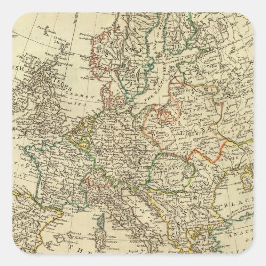 Europa 43 vierkante sticker (Voorkant)