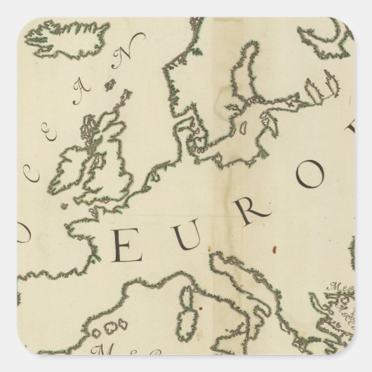 Europa 44 vierkante sticker (Voorkant)