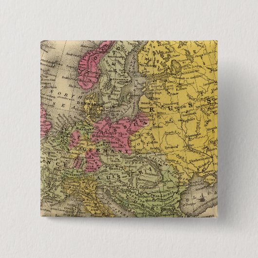 Europa 9 vierkante button 5,1 cm (Voorkant)