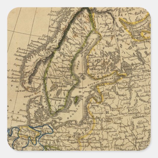 Europa 9 vierkante sticker (Voorkant)