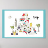 Europa - Activiteitenkaart Poster (Voorkant)