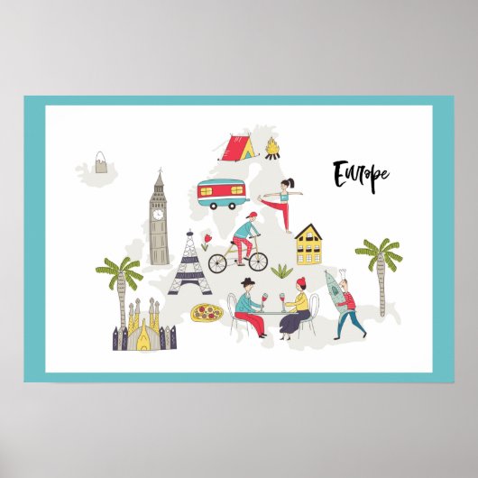 Europa - Activiteitenkaart Poster (Voorkant)