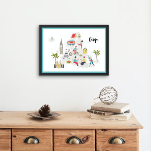 Europa - Activiteitenkaart Poster