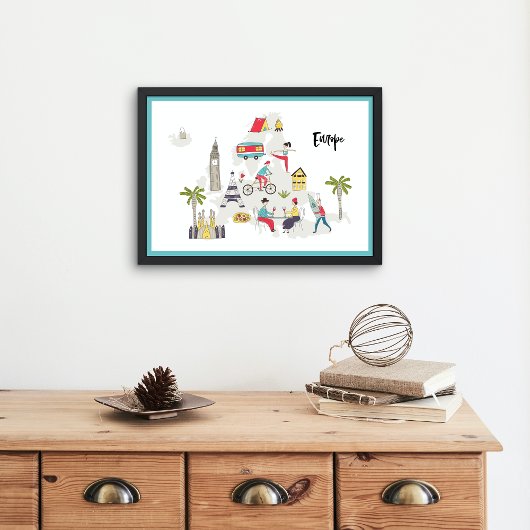 Europa - Activiteitenkaart Poster