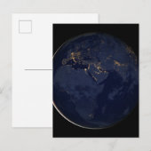 Europa, Afrika & Midden-Oosten stadslichten 's nac Briefkaart (Voorkant / Achterkant)