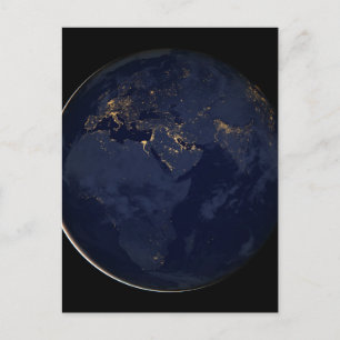 Europa, Afrika & Midden-Oosten stadslichten 's nac Briefkaart