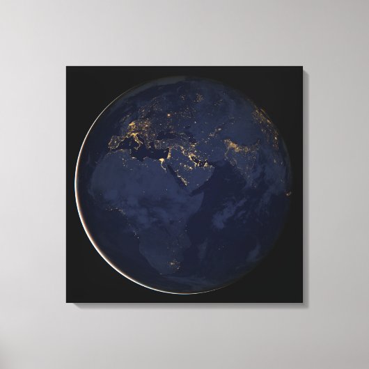 Europa, Afrika & Midden-Oosten stadslichten 's nac Canvas Afdruk (Voorkant)