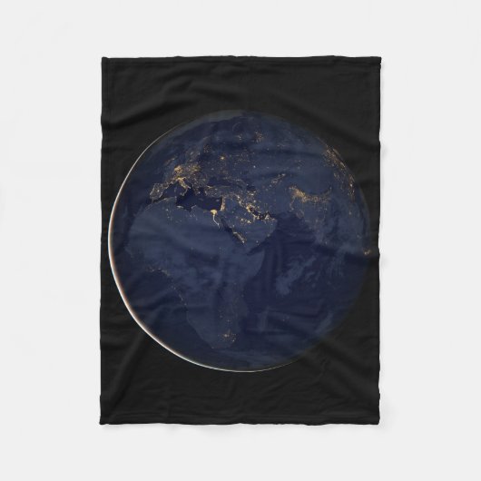 Europa, Afrika & Midden-Oosten stadslichten 's nac Fleece Deken (Voorkant)