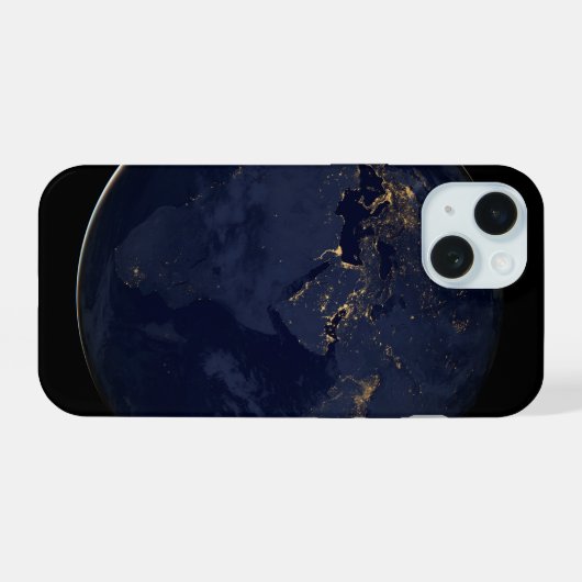 Europa, Afrika & Midden-Oosten stadslichten 's nac iPhone 15 Case (Achterkant horizontaal)