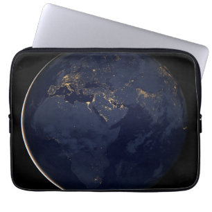 Europa, Afrika & Midden-Oosten stadslichten 's nac Laptop Sleeve