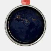 Europa, Afrika & Midden-Oosten stadslichten 's nac Metalen Ornament (Voorkant)