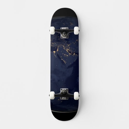 Europa, Afrika & Midden-Oosten stadslichten 's nac Persoonlijk Skateboard (Voorkant)