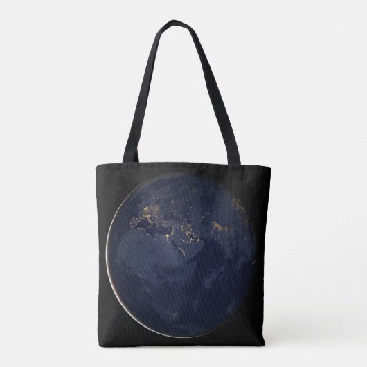 Europa, Afrika & Midden-Oosten stadslichten 's nac Tote Bag (Achterkant)