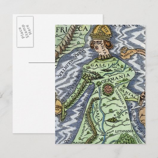 EUROPA ALS KONINGIN, 1588 BRIEFKAART (Voorkant / Achterkant)